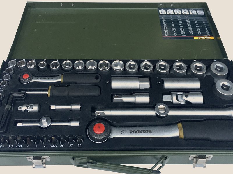 Socket set used to release a washer from a laundry closet
